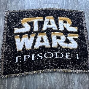 Star Wars Episode 1 Blanket Throw Tapestry 1990s Northwest VINTAGE